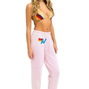 Aviator Nation Light Pink Logo Sweatpants MEDIUM